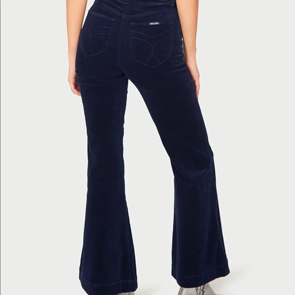 ๐ Rollaโs Eastcoast Corduroy Flares in Midnight Navy - Picture 8 of 15